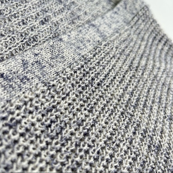 J. Jill Heathered Grey Blue Single Button Linen Blend Knit Cardigan Sweater Top - Picture 7 of 12